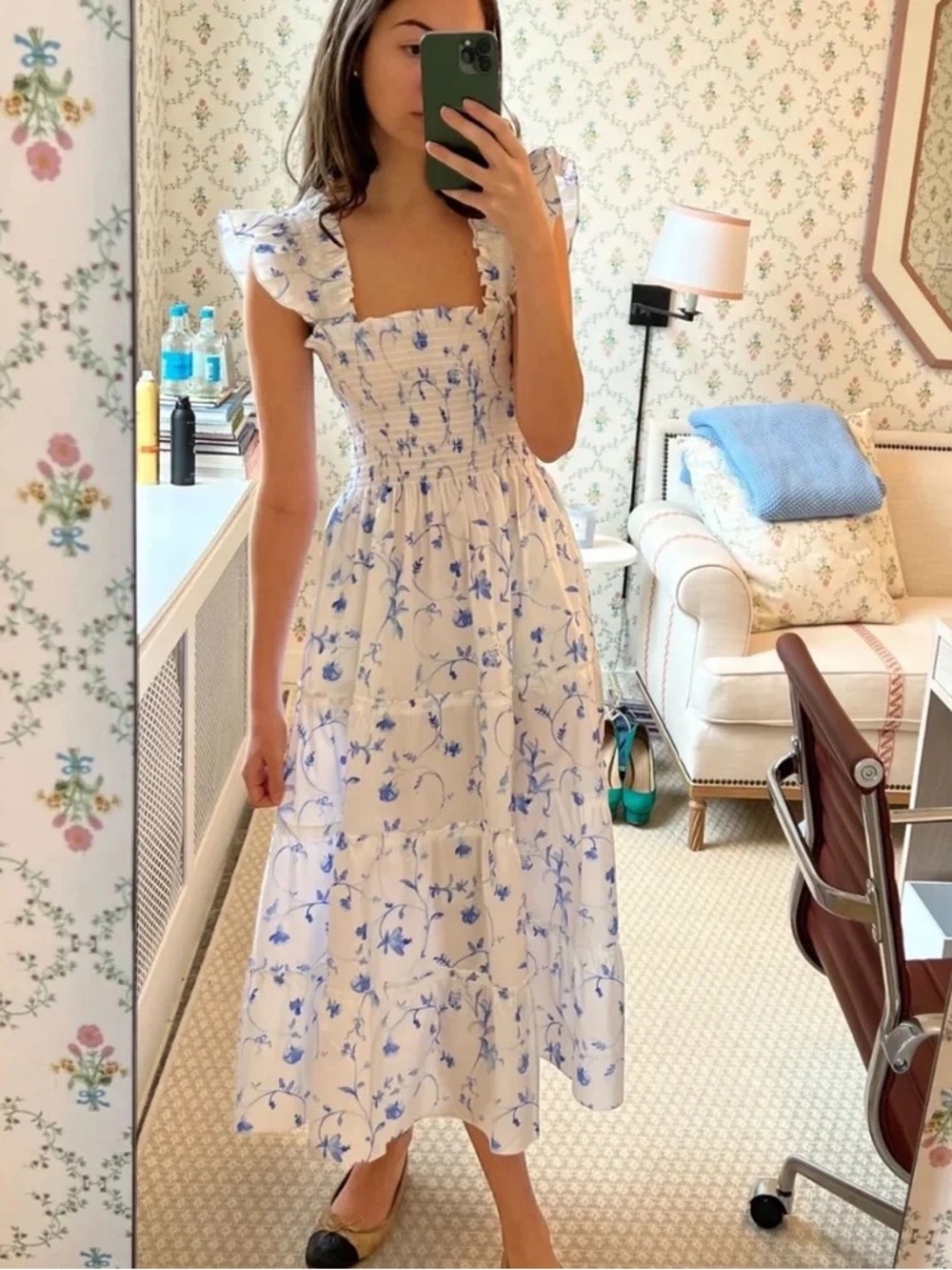 Hill House Ellie Nap Dress in Blue Botanical